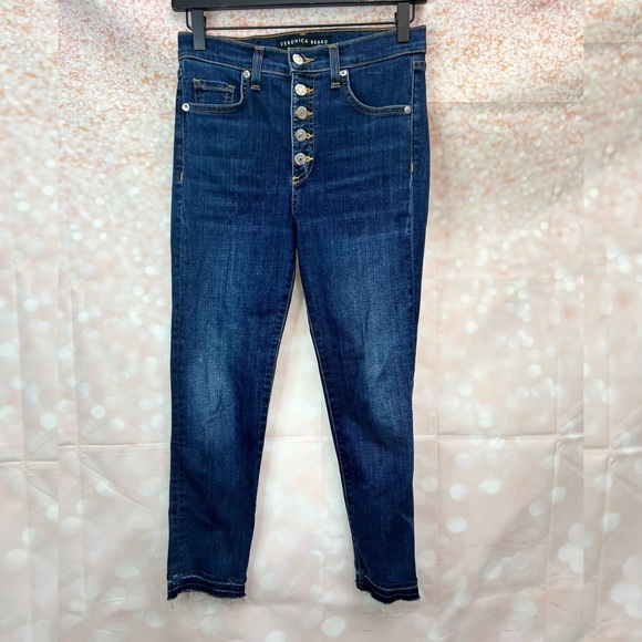 Veronica Beard Debbie 10” Skinny Jeans in Bright Blue - Picture 2 of 12